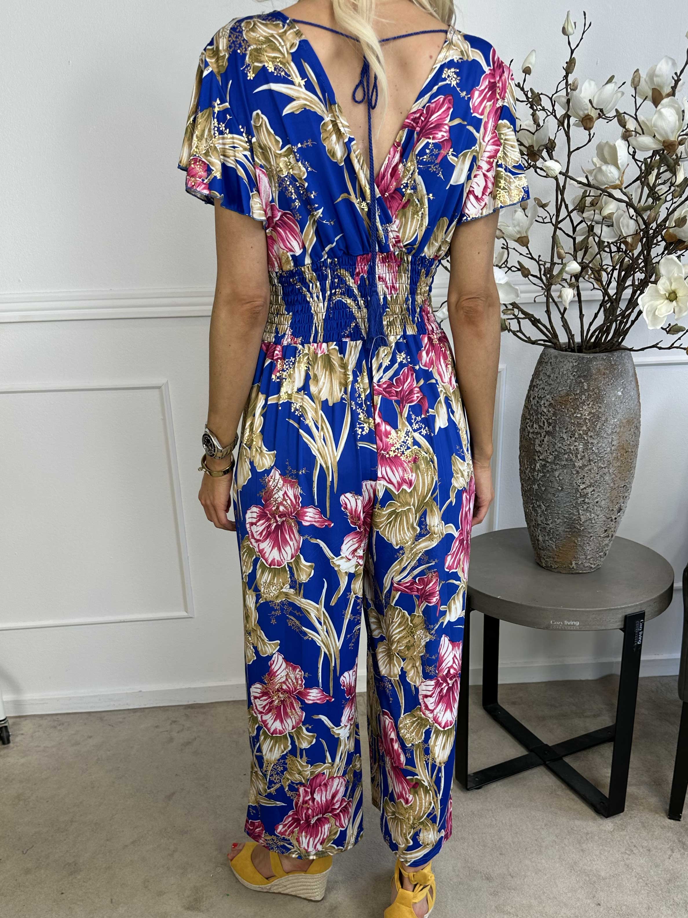 Pams Spring Jumpsuit O/B - Blomstret elastisk buksedragt